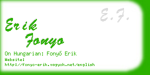 erik fonyo business card